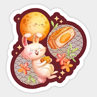 Rabbit Happy Autumn Watercolor Sticker